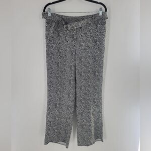 White House Black Market Pants Size 6 Black Chevron Trouser‎ Wide Leg